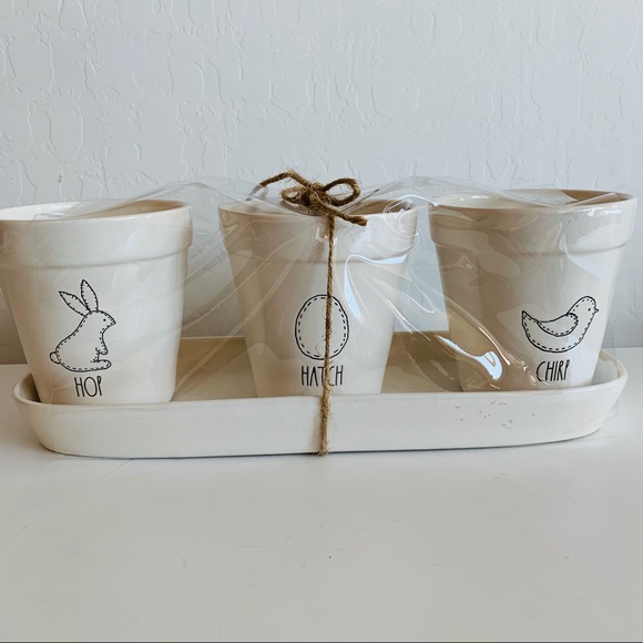 Rae Dunn | Set of 3 Planters with Tray - Picture 1 of 4